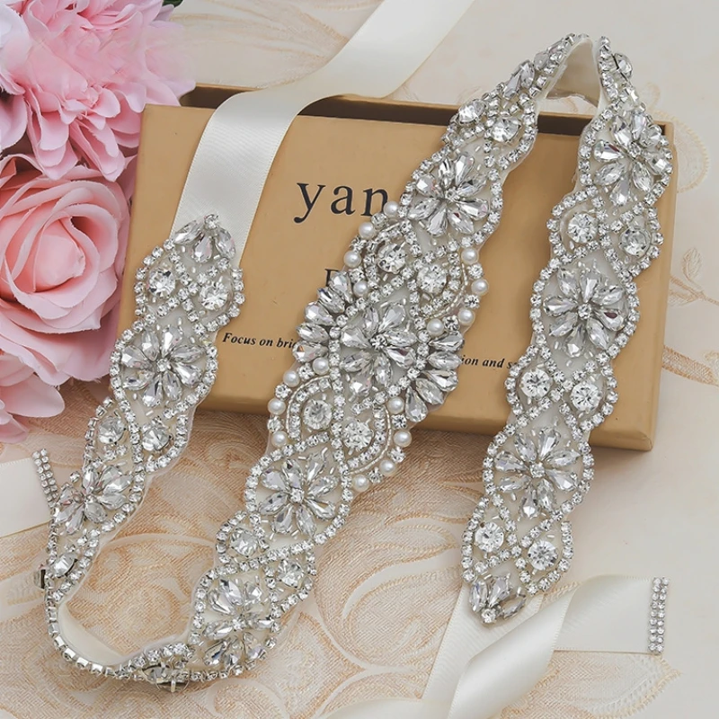 

Bridal Waist Cincher Rhinestone Belt for Dance Costumes, Pearl Embellished Luxury Wedding Belts Versatile Crystal Accessories