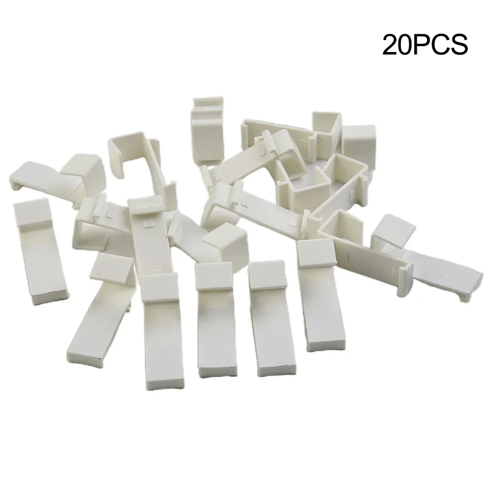 

2-20pcs Plastic White Double Roller Blind Clamp Carrier Without Drilling Sash Door Holder Curtain Hook tool Accessories