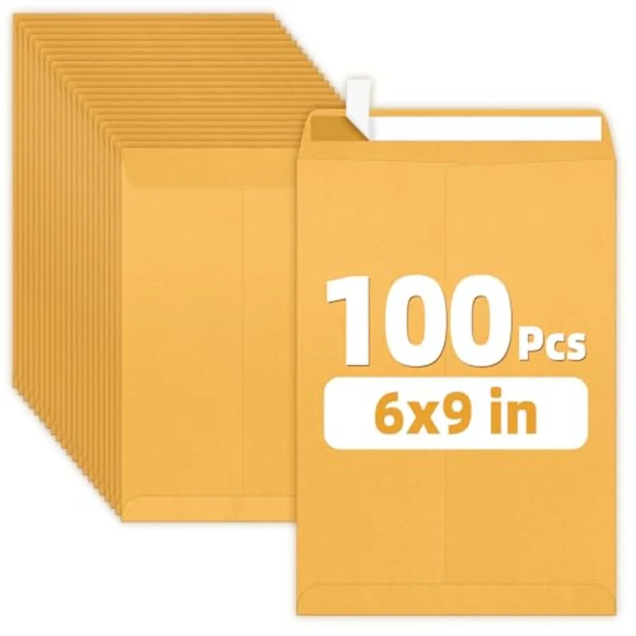 

Manilla Envelopes, 28lb Brown Kraft, Ultra Strong Quick-Seal Security Catalog Mailing Envelopes for Flat Letter Size Documents