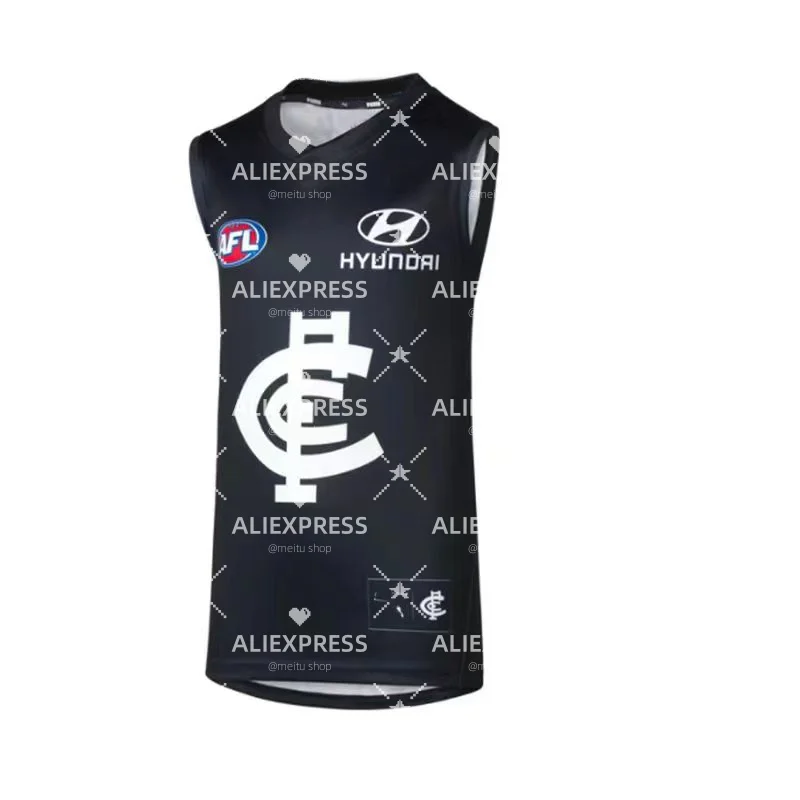 

2024 New AFL Rugby Suit Carlton Raven Brees Lions Sleeveless Vest Men's Rugby Jerse Men's Quick Drying