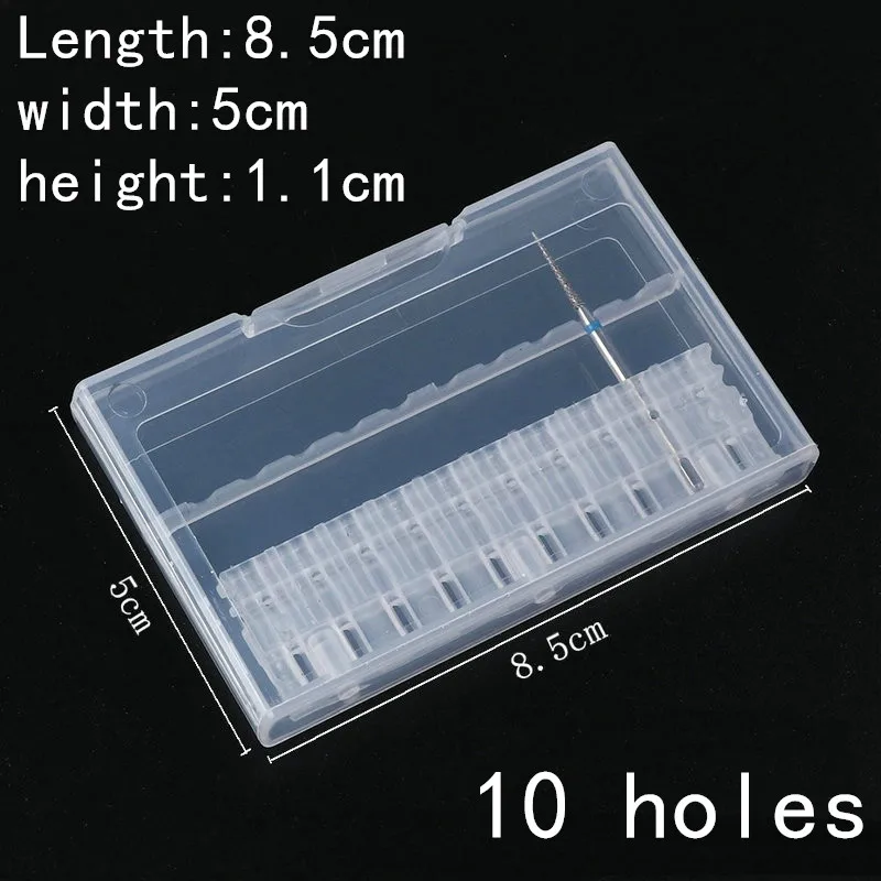 1 Piece of Transparent Acrylic Nail Drill Stand 30/20/10 Hole Plastic Display Stand Container Drill Bit Display Storage Box