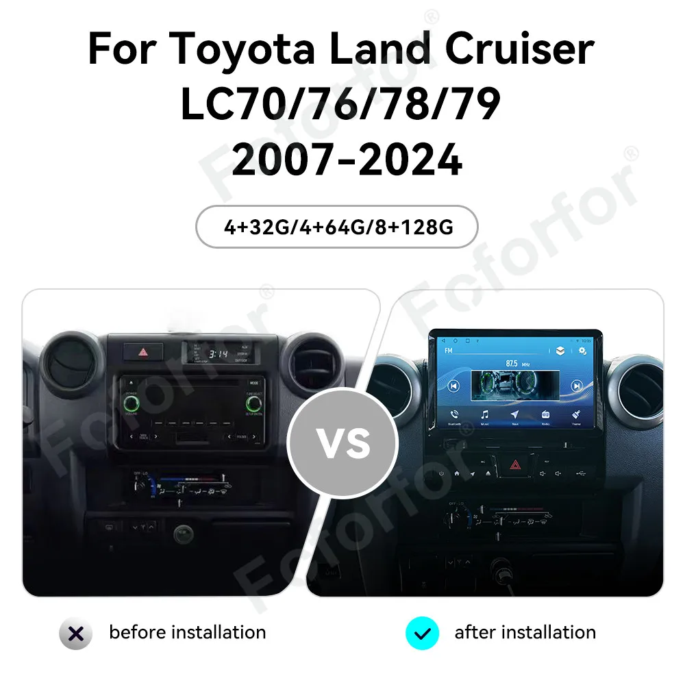 9 " Upgrade Touch Screen For Toyota Land Cruiser Car LC70/LC76/LC78/LC79 2007-2024 Car Radio GPS Navigation CarPlay Android Auto view 5