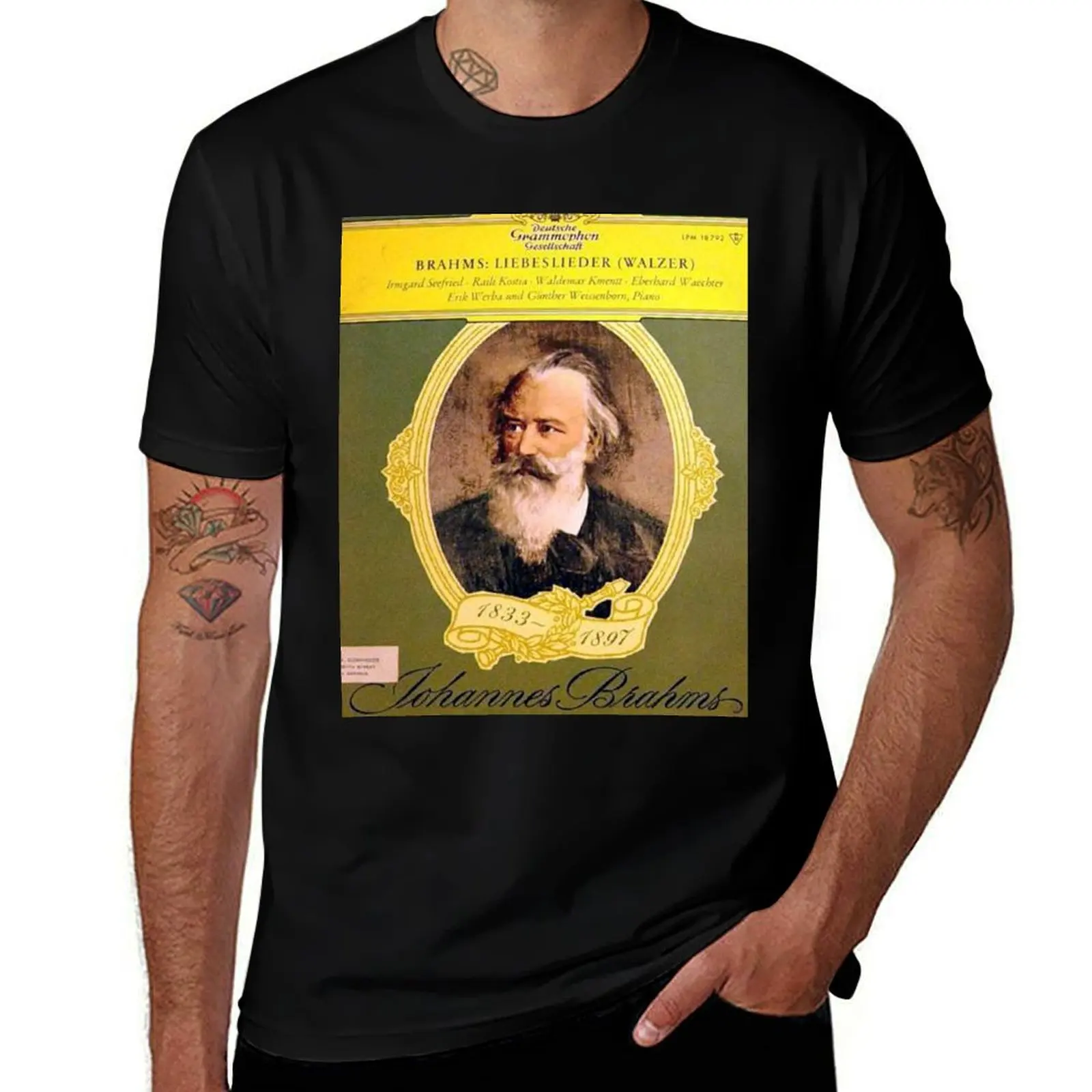 Johannes Brahms, Waltzes, German lp T-Shirt Basic Solid Color Casual Tee Shirt T-Shirt