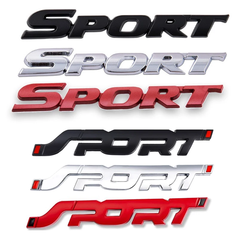 

3D Metal Car Accessories Styling Sticker Auto Car Trunk Body Racing Fashion SPORT Word Letter Logo Emblem Badge Decal Sticker