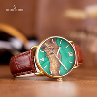 BOBO BIRD Wood Resin Men Watches Natural Wood Dail Quartz Wristwatch Top Japanese Movement Personalize Watches For Man Custom