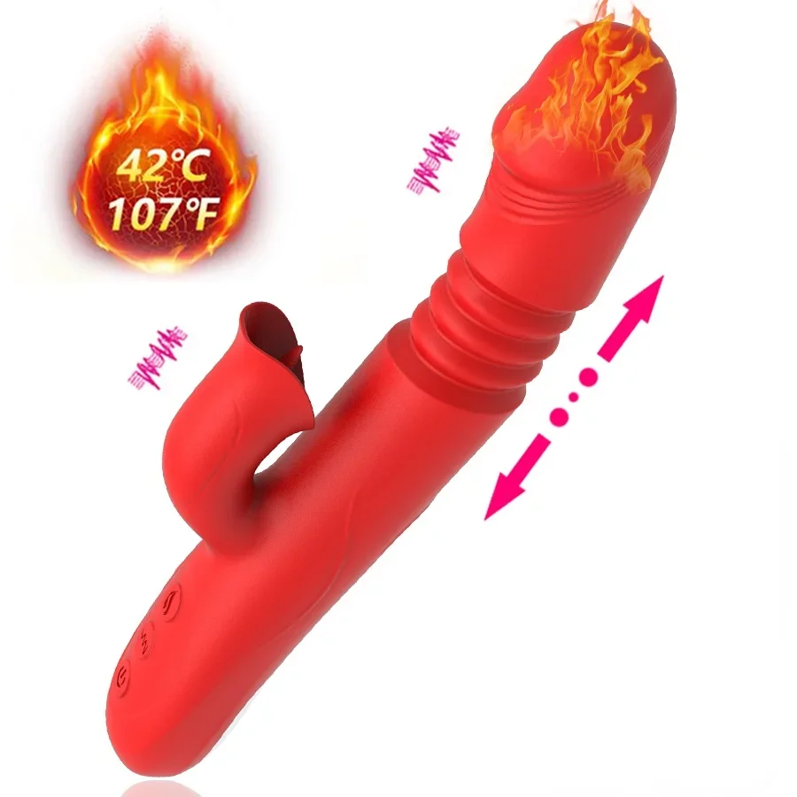 

Heating Dildo Vibrator for Women Telescopic Rotation Vibrator Tongue Licking Clitoris G-spot Stimulator Adult Sex Toys for Women