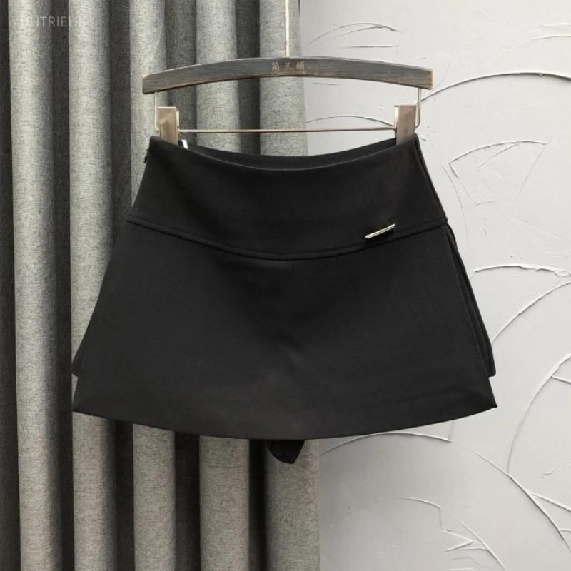 2026 Faldas Mujer De Moda Summer Women Skirt High Waist Split Saia Tunic A-line Jupe Fashion Summer Korean Black Mini Skirts
