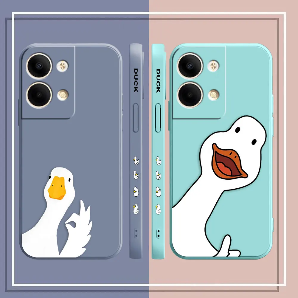 Phone Case For OPPO RENO 8 7 9 6 7SE 5 4 4SE 4 3 4G 5G PRO PLUS Colour Simple Case Cover Funda Cqoue Shell Simple And Chic Duck