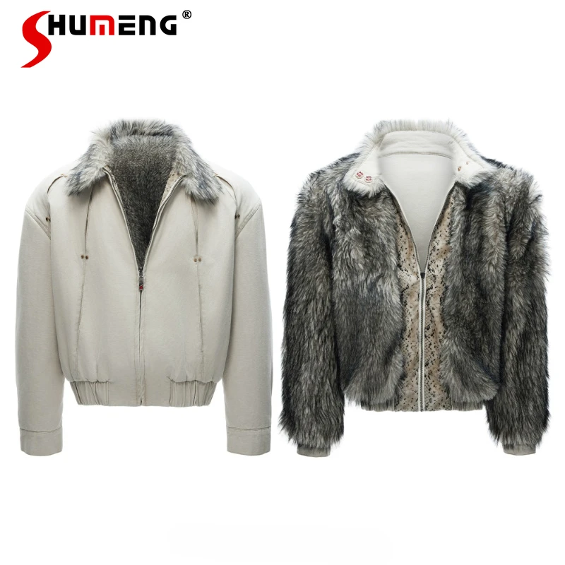 Men's 2025 Winter New Thickened Stylish Parkas Zipper Loose Comfort Parkas Long Sleeve Solid Color Fashion Handsome Warm Jackets