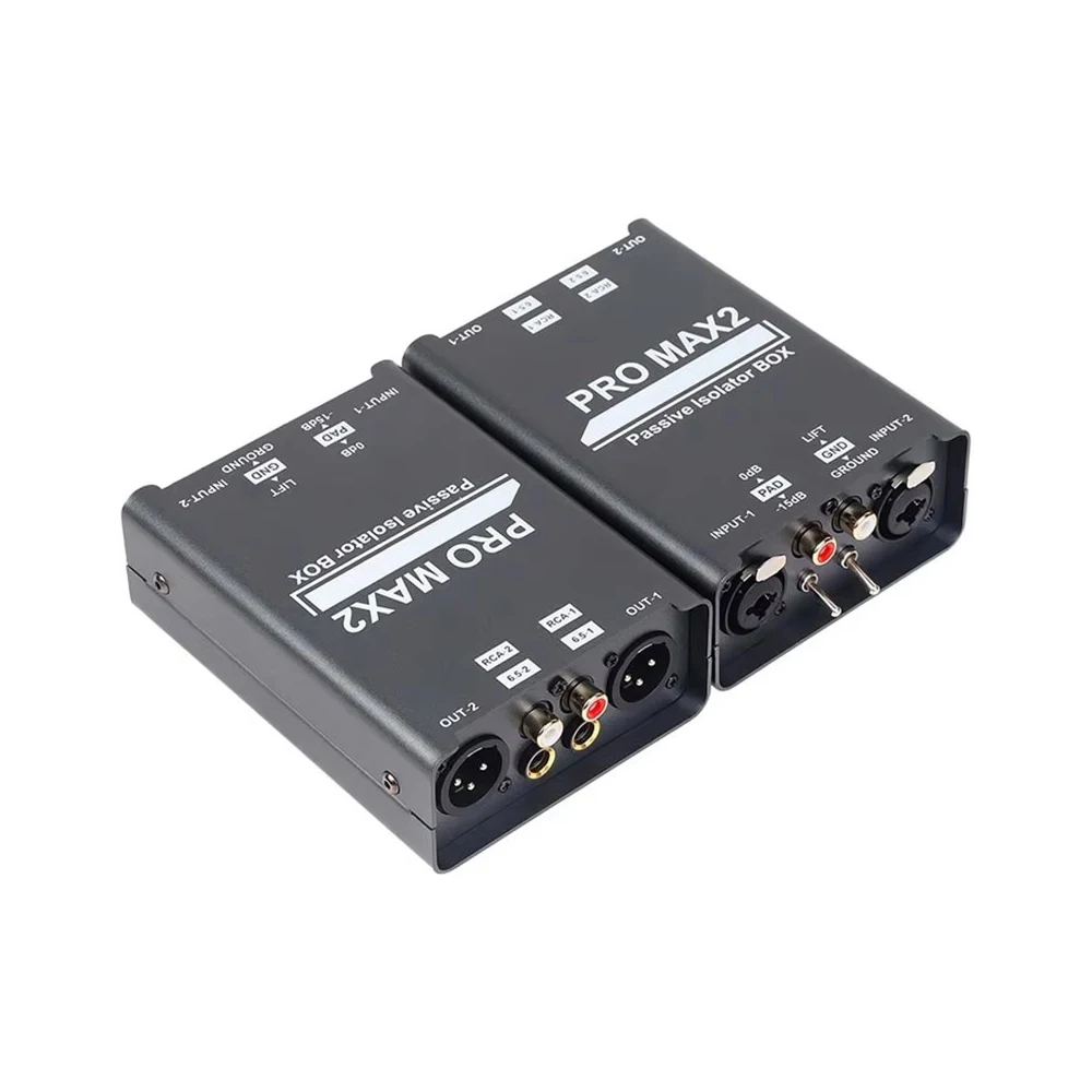 1 ชิ้น Dual-Channel 6.5 XLR Mixer Audio Isolator Current Sound Noise Mixer ไมโครโฟน Common Ground Filter Isolator ผสม