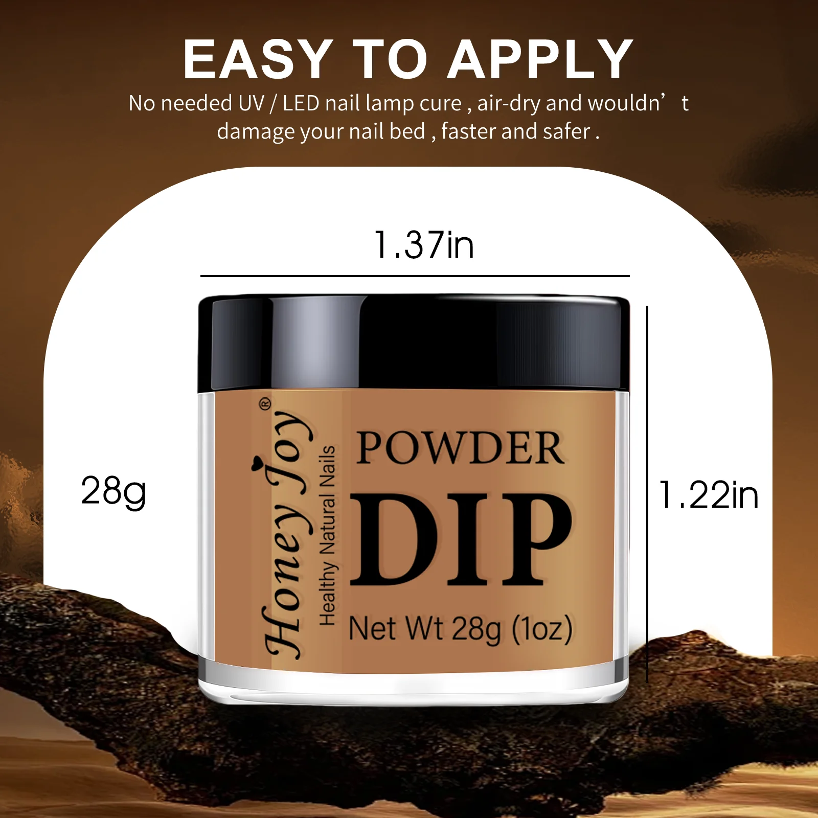 28g/maceta de polvo de inmersión acrílico, sistema de polvo de inmersión de colores de café marrón de invierno como esmalte de uñas en Gel, efecto de salón de manicura DIY