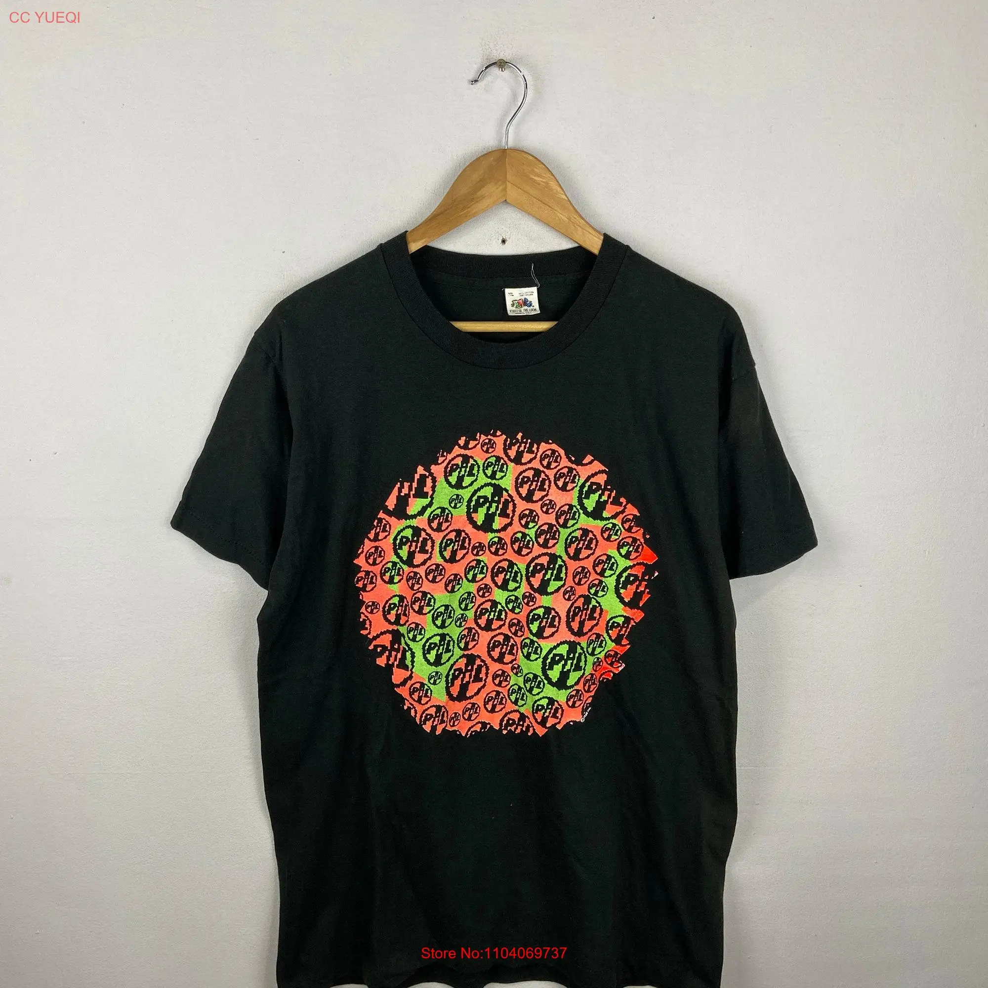 Винтажная футболка 80s PIL Public Image Ltd, черная футболка в стиле панк, седианеров 1980s, 9 альбомов, музыкальный тур, размер XL