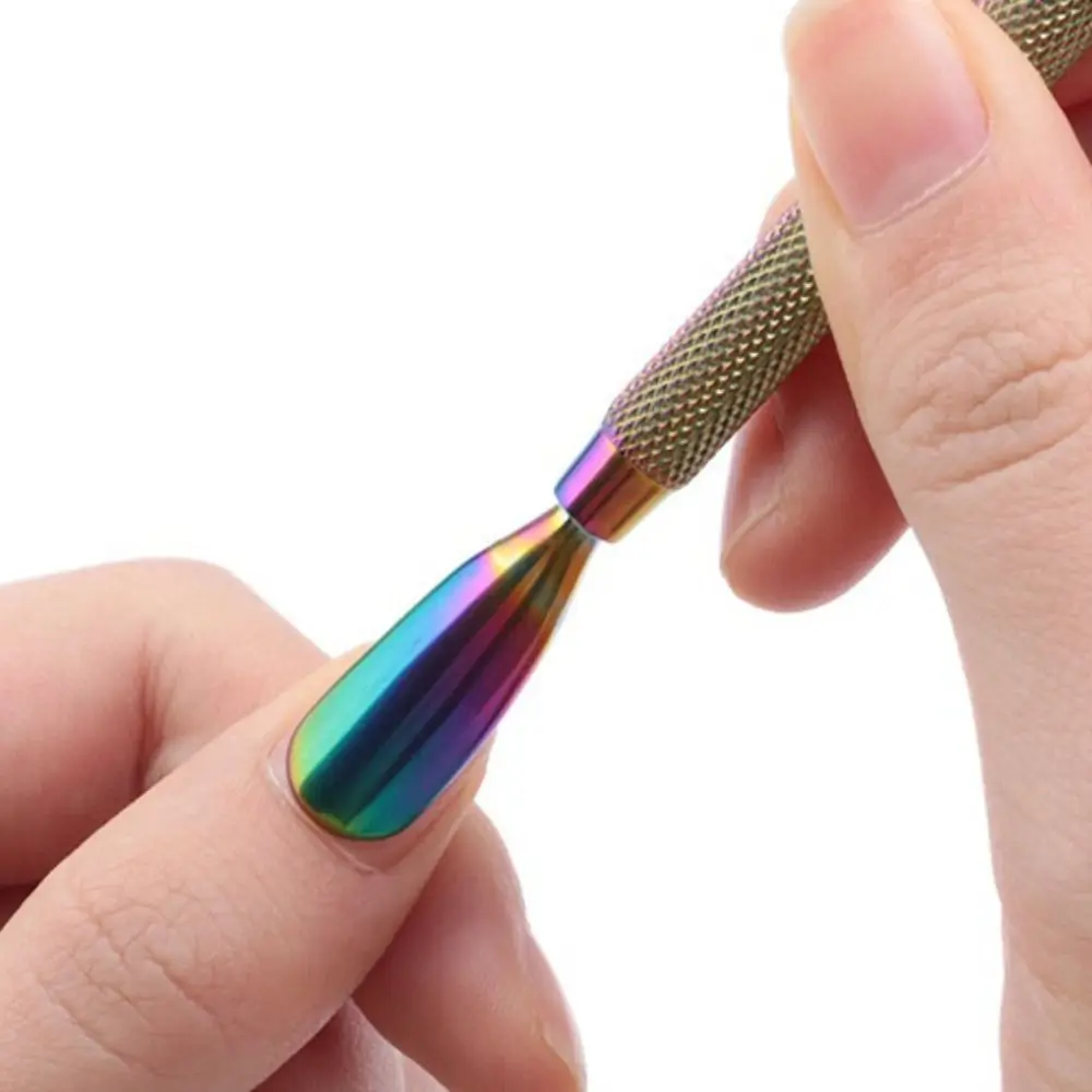 Stainless Steel Cuticle Pusher Double-Sided Beveled Steel Gel Nail Polish Remover Double-Ended Multicolor Dead Skin Remover