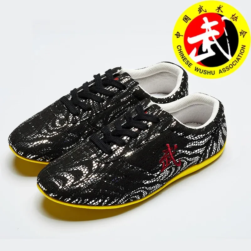 Quality Couples Sequins Wushu Tai Chi Kungfu Glamorous Shoes Routine Martial Arts Shoes Professional Competition Shoes Men Woman