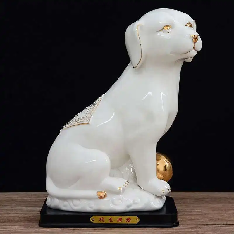 

Ceramic Zodiac Dog Decoration Large Size Zhaocai Zhenzhai Fengshui Home Decoration Dog Crafts Home Decoration Jewelry