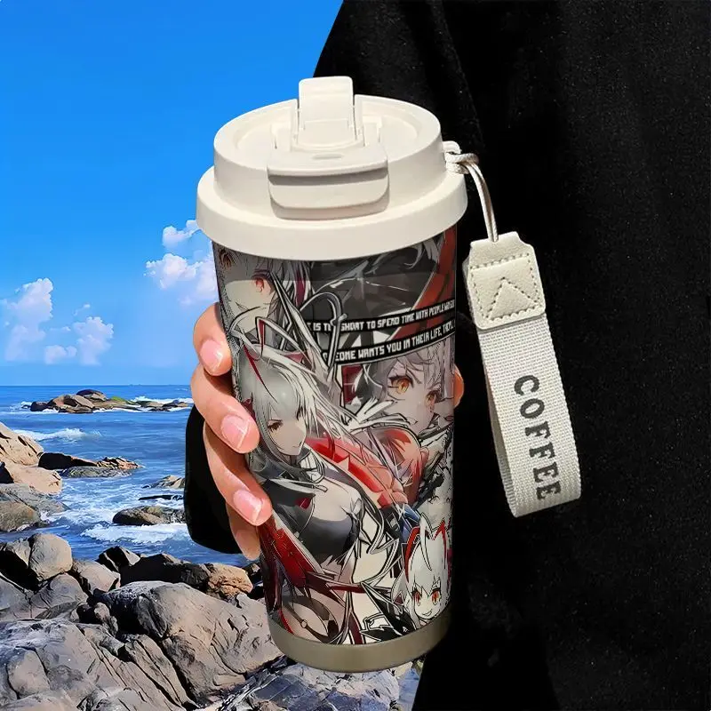 520ml Cute Creative Water Bottle Water Cup Arknights Wiš'adel Anime Straw Water Cup Large Capacity Coffee Cup