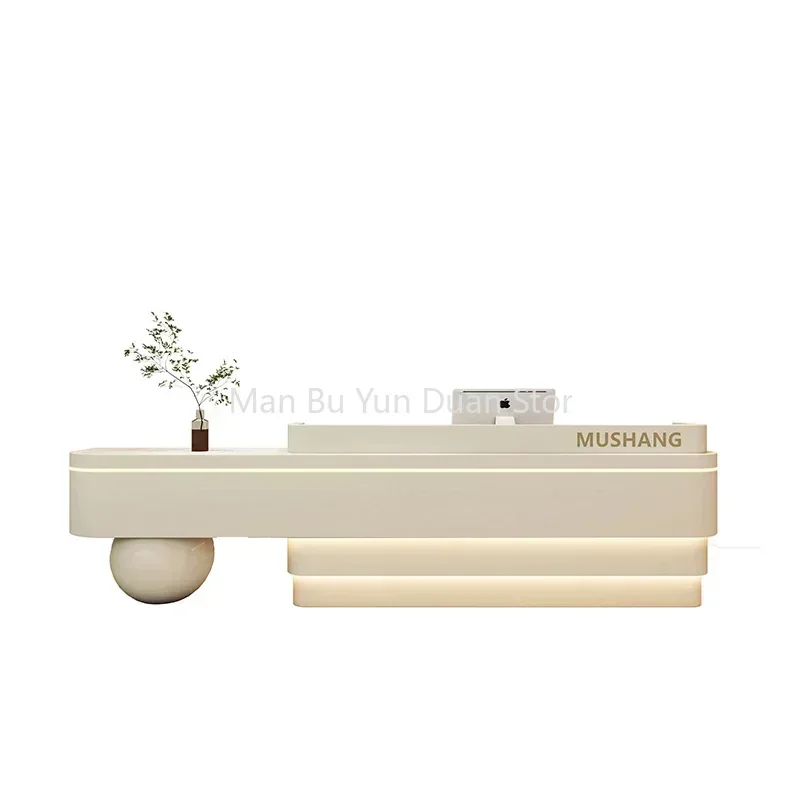 Cashier Standing Desk Office Shop Counter Aesthetic Desk White Simple Office Hair Salon Supermarket Mostrador Negocio