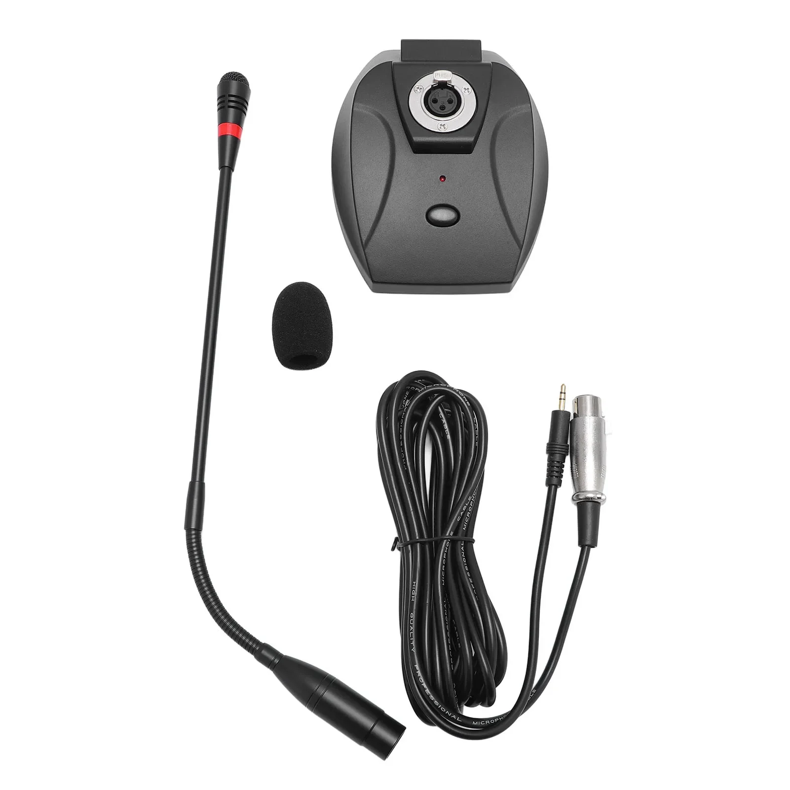 Gooseneck Cardioid Condenser Microphone XLR Connector Desktop Microphone Mic with Base for Lectures Conferences Video Meetings