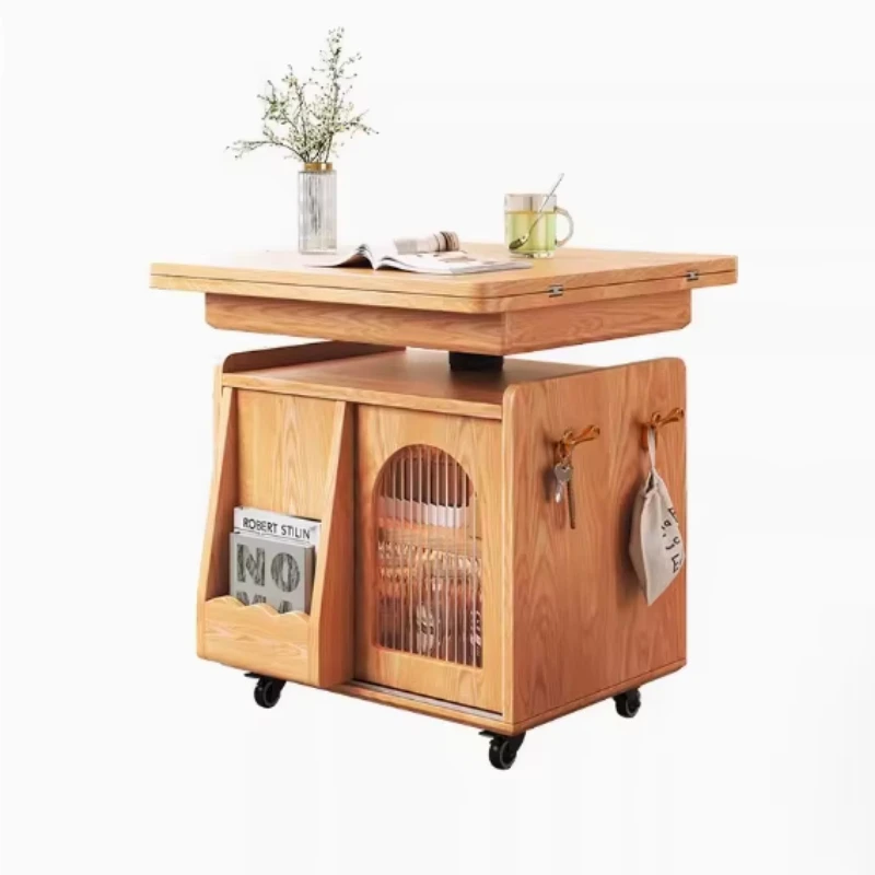 Space-saving furniture factory multifunctional lift table foldable coffee table with casters