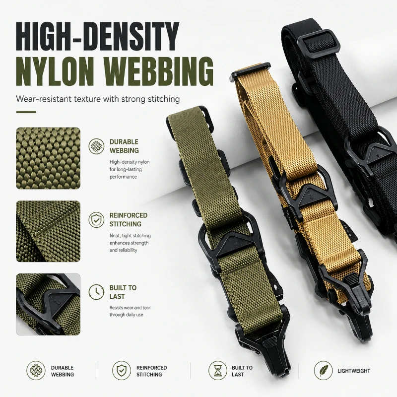 Adjustable Nylon Webbing Strap Multi‑Purpose Hanging Belt Quick Release Buckle Accessory for Hobby Outdoor Use