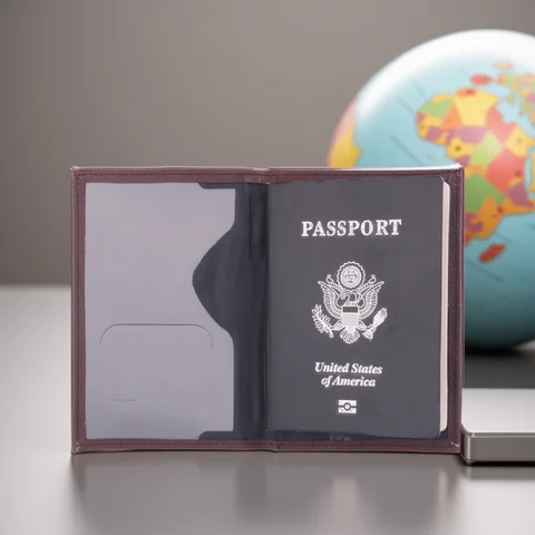 France Travel Passport Holder Case, Leather Fashion French Passport Cover Case Wallet for Men Women