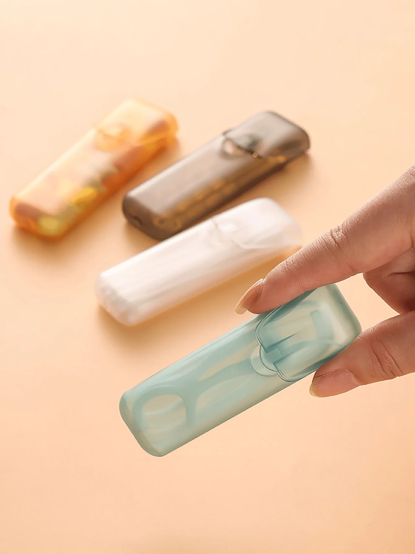4Pcs Portable Toothpick & Floss Case Leak-Proof Travel Pill Organizer with Transparent Lid, Lightweight EDC Storage for Dental C