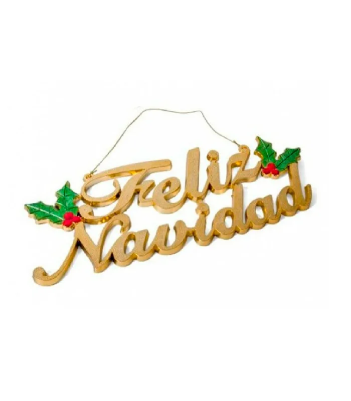 Tradineur-metal style Merry Christmas hanging sign-made of plastic-decoration for Christmas season-1