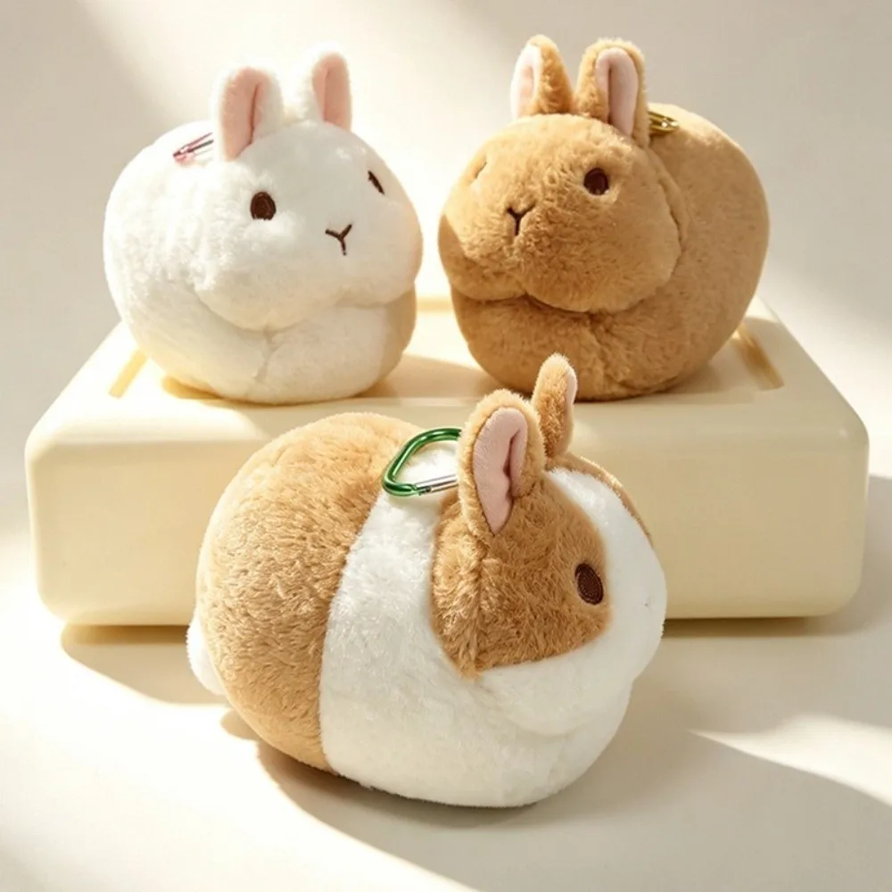 Kawaii Soft Cozy Mini Chubby Rabbit Ball Shaped Kids Birthday Gift Bunny Hanging Doll Bags Decor Rabbit Plush Toys Gift