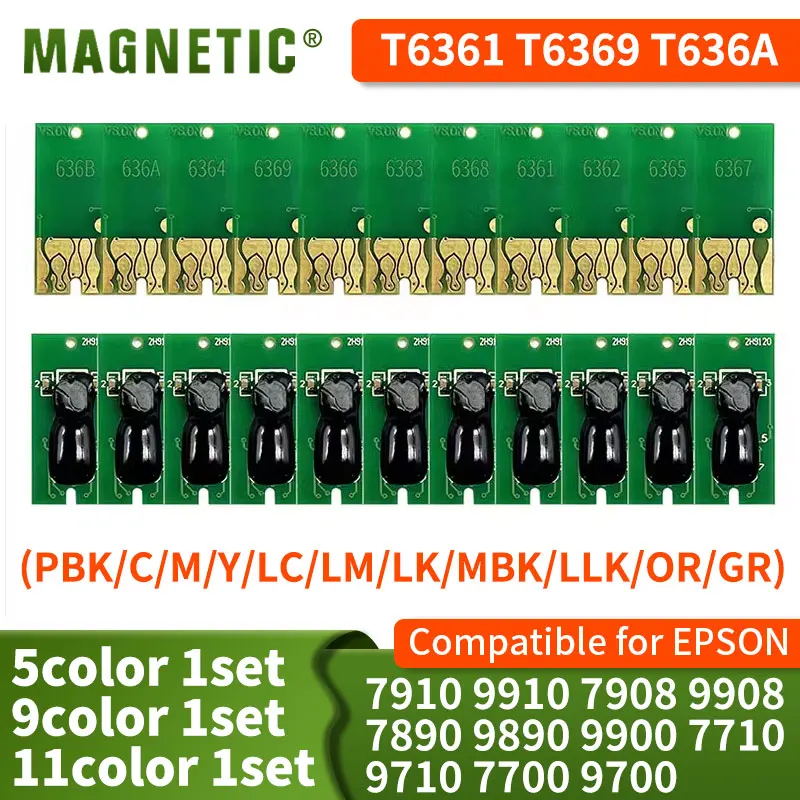 T6361 T6369 T636A Ink Cartridge chip for EPSON 7910 9910 7908 9908 7890 9890 9900 7710 9710 7700 9700 Printer Ink Cartridge chip