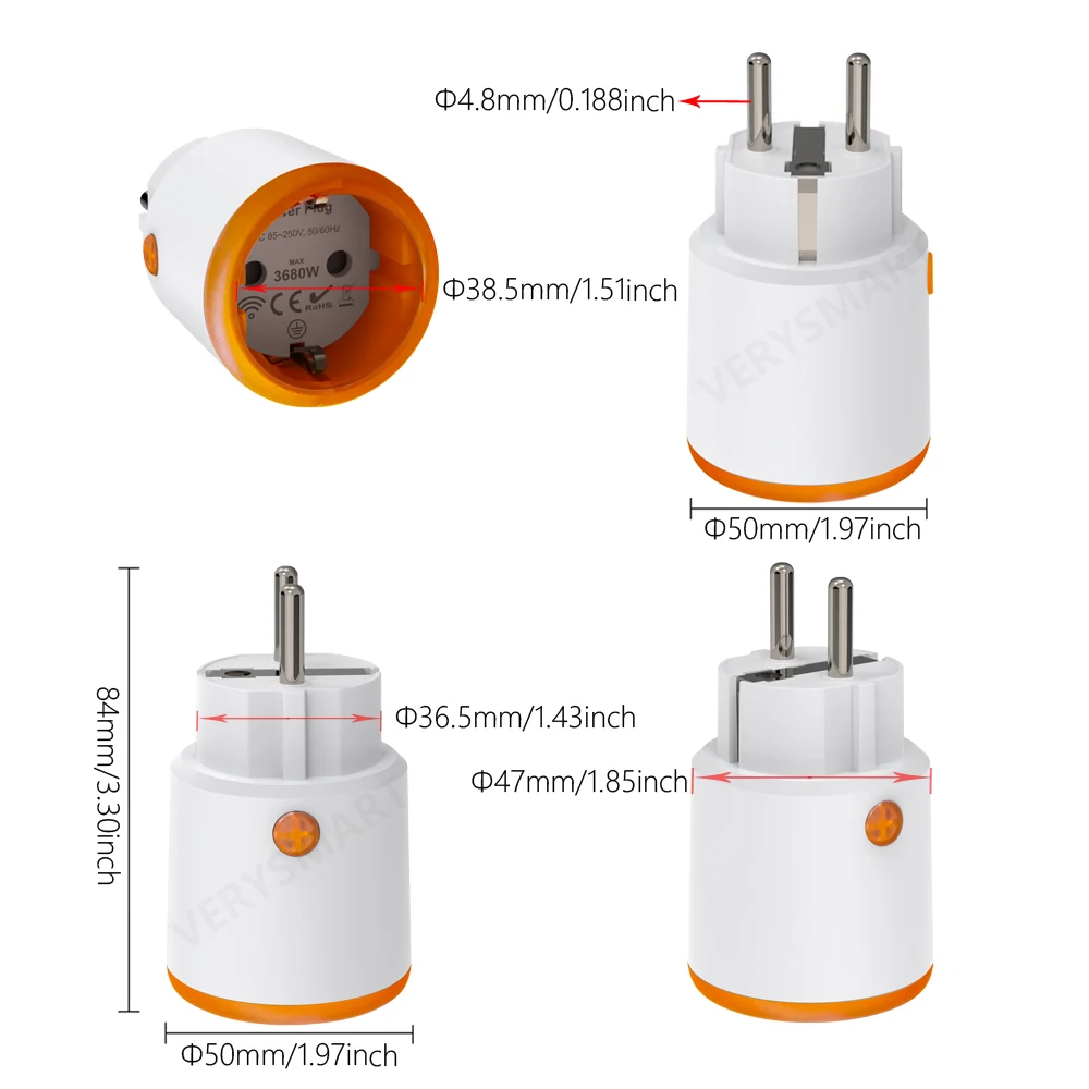 HomeKit ZigBee Plug 16A EU Smart Socket Power Outlet works with Apple Home/Alexa/Google Assistant/SmartThings/Tuya/SmartLife