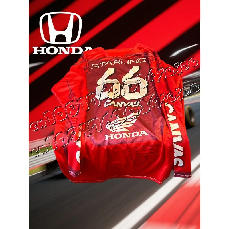 

Honda Official Race Uniform Motorcycle Off-Road Outdoor Cycling Long Sleeved Summer Men Women Oversized Breathable Sports Tshirt