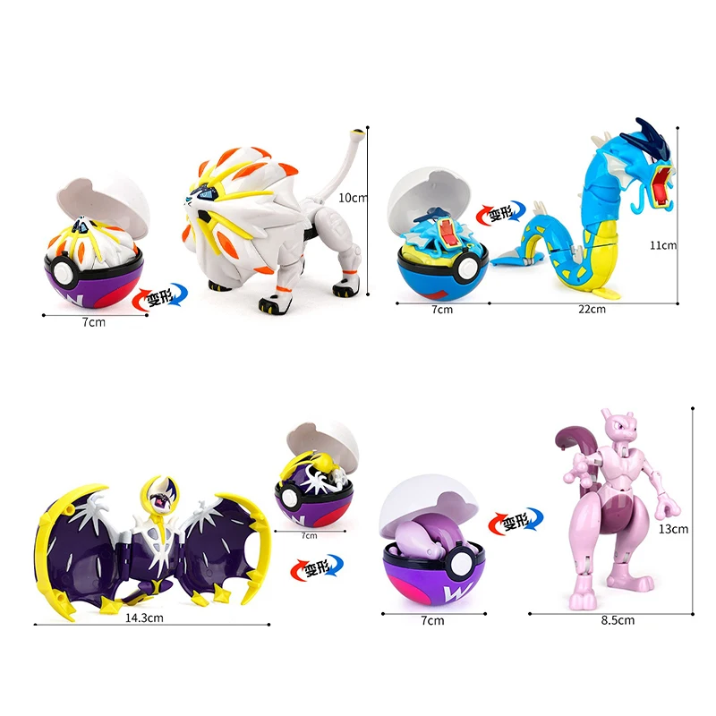 Autentico Pok è mon Pok è Ball Mobile Transformation Series Pikachu GENGAR LAPRAS DRAGONITE Ornamento portatile Giocattolo per bambini
