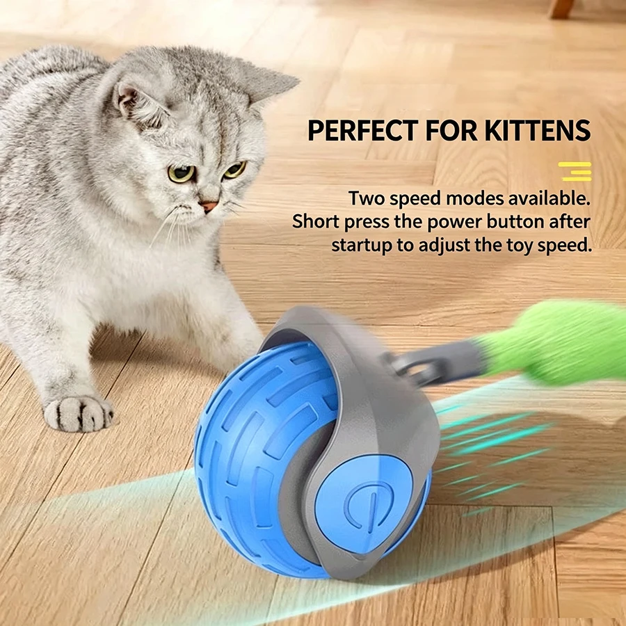 Intelligentes Katzenspielzeug, automatischer interaktiver Ball, elektrischer Rollball, USB-wiederaufladbar, beweglicher Katzenball, springender Ball, Geburtstagsgeschenk – Detail 19