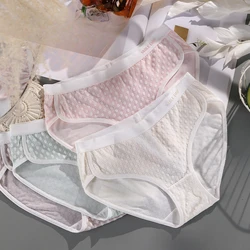 Women's Cotton Briefs Modal Antibacterial Underwear Sexy Jacquard Sport Comfort Briefs Traceless Breathable Plus Size Panties