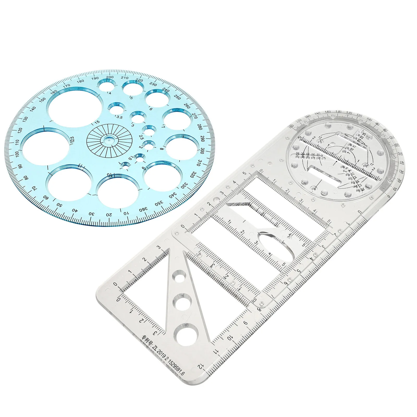 1Set Multifunctional Geometric Drawing Ruler Set Precise Measuring Tool for Students Teachers Engineers Accurate Scale