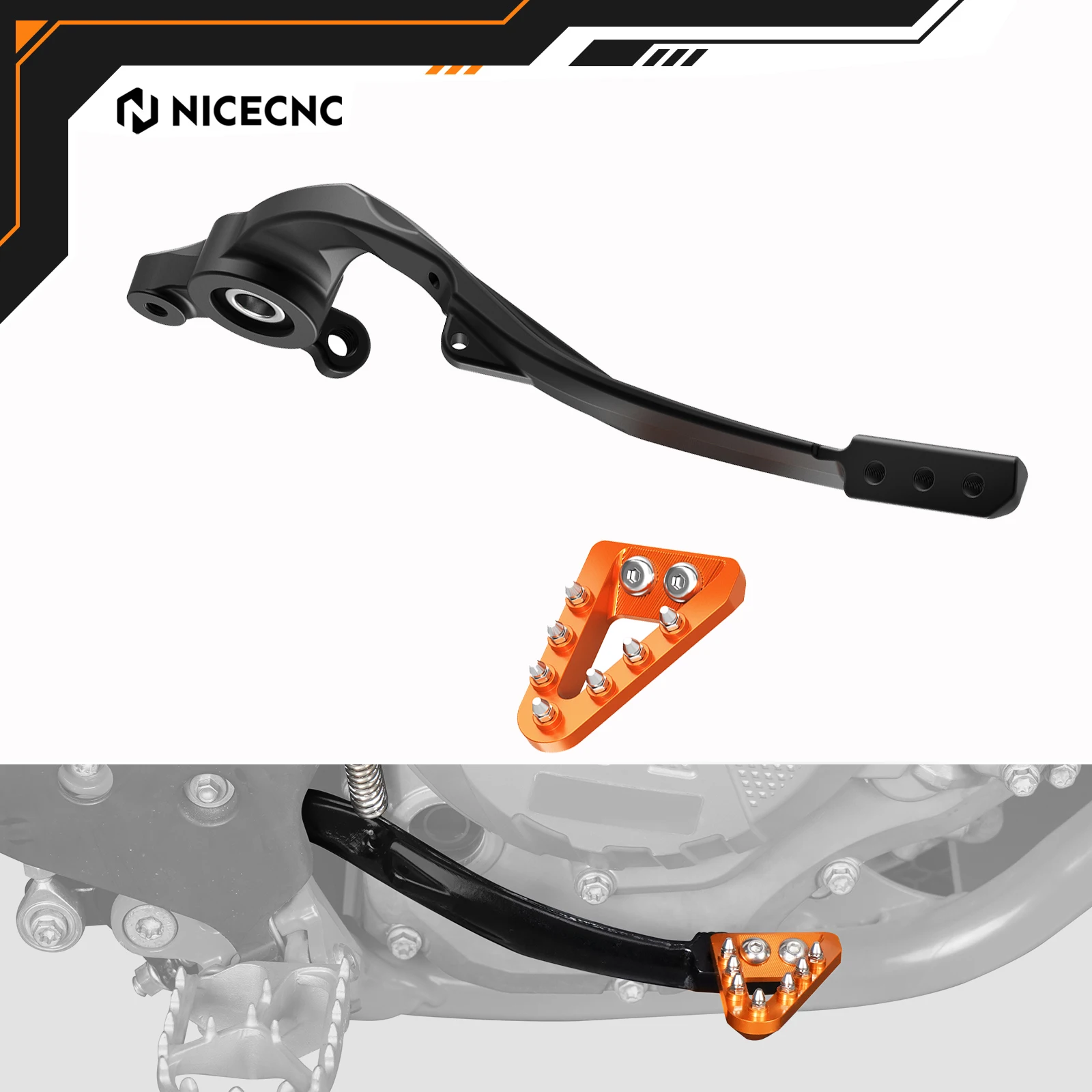 

NICECNC For KTM EXC 300 /TPI SX125 SX-F450 EXC-F 350 2017-2025 For Husqvarna GasGas Adjustable Forged Aluminum Brake Pedal Lever