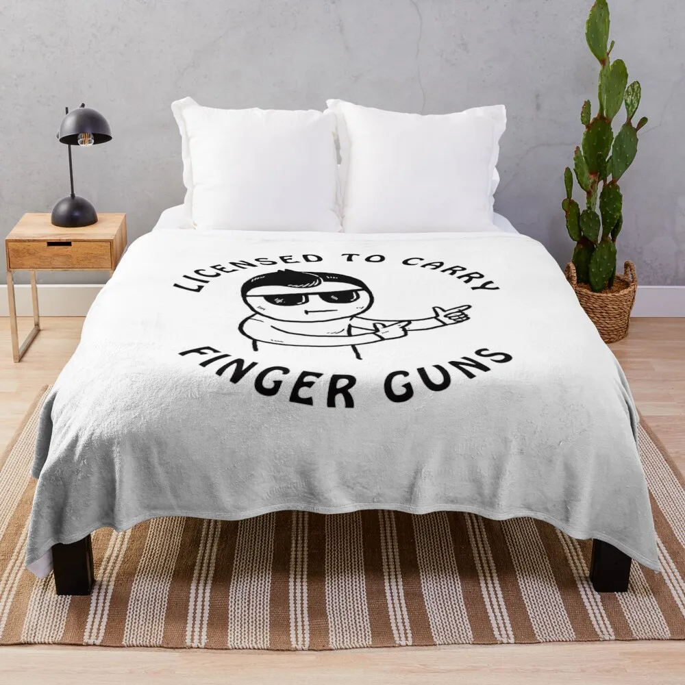 

Licensed To Carry Finger Guns Throw Blanket Plaid Bed covers christmas decoration Blankets