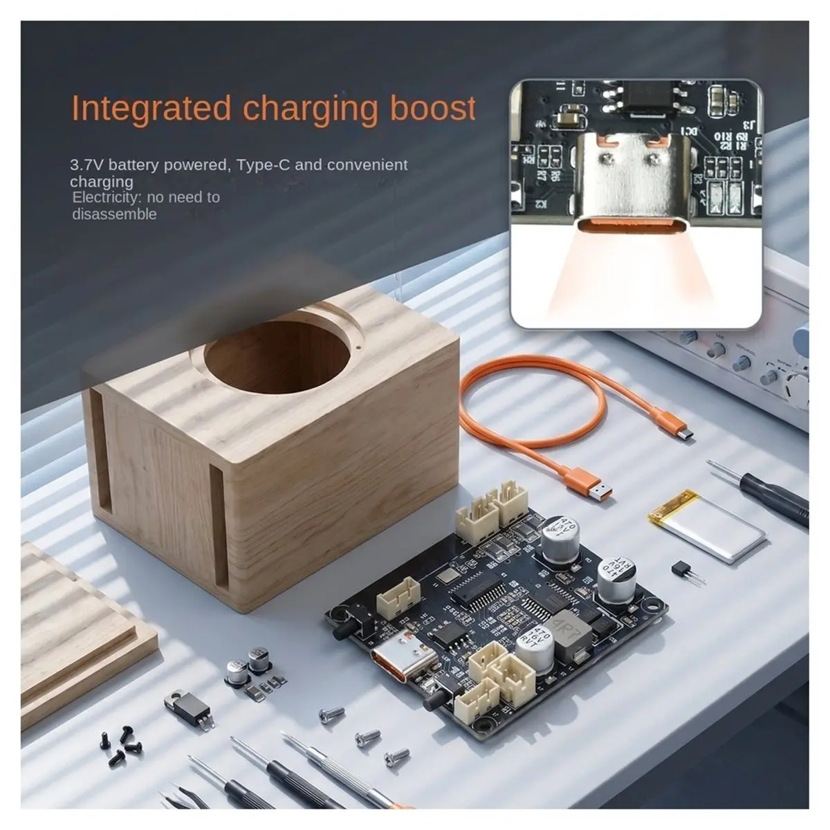 Bluetooth 6.0 Amplifier Module 2x5W 3.7V Battery Powered TYPE C Integrated Boost Circuit Speaker Modification Board