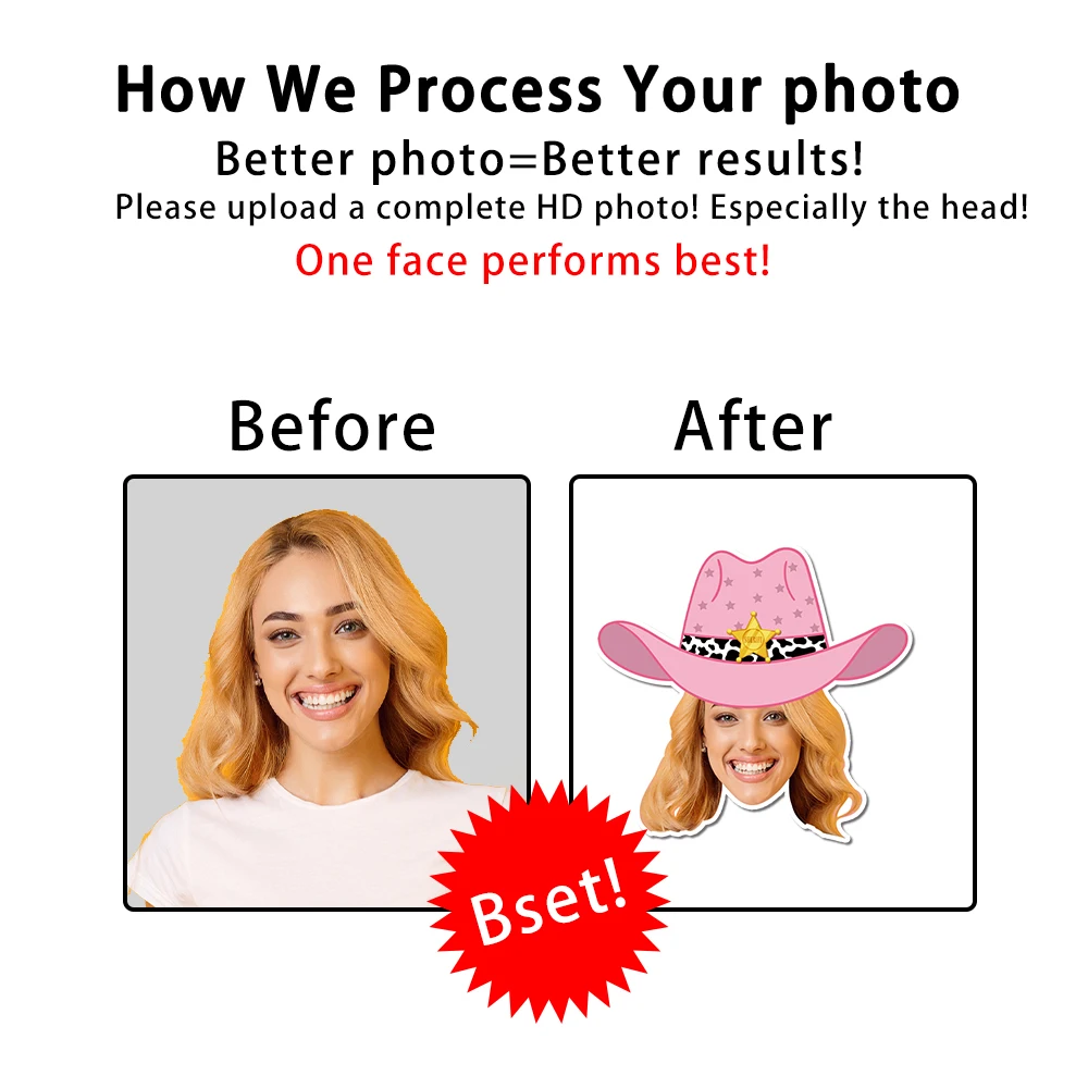 تخصيص شخصية صورة الوجه راعية البقر راية رعاة البقر كعكة توبر القش ملصق العازبة الكبار حفلة عيد ميلاد الديكور #6