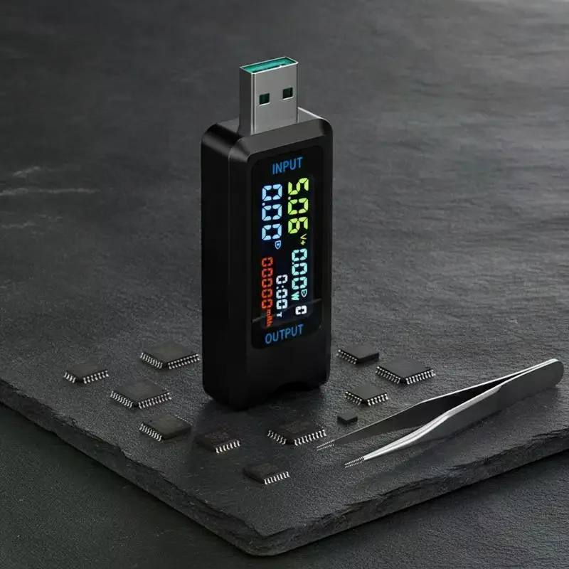 High End 10 In 1 USB Type C Voltmeter Ammeter Capacity Tester DC 4.5 To 36V 0 To 8A Multiple Fast Charging Auto Detection