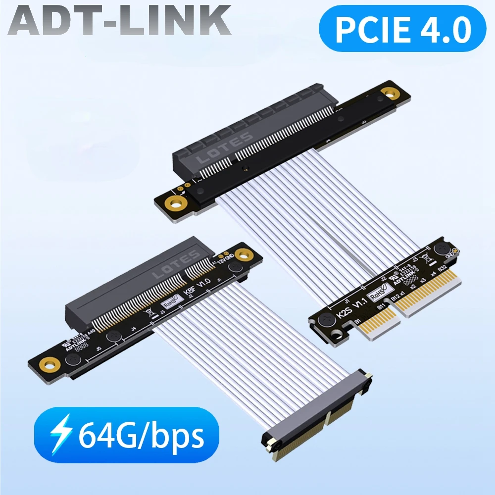 

PCI Express 4.0 X8 To X4 Extension Cable PCI-E Riser Jumper Cable Turn 90 Angle Extended 1U GPU PCIe NVMe RAID SSD To 8x 4x Slot