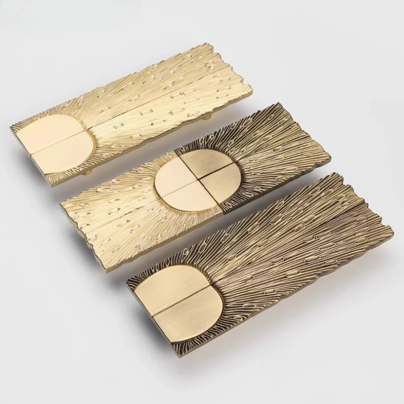 

Square Handle/Creative French Brass Cabinet Knobs Chinese Antique Wardrobe Door Drawer Handle Light Luxury Furniture Long Handle