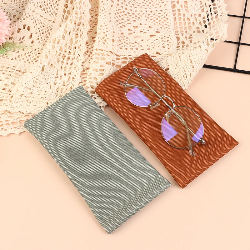 Soft PU Glasses Bag Automatic Closed Eyewear Pouch Sunglasses Case Glasses Protective Cover Earphone Data Cable Storage Bag