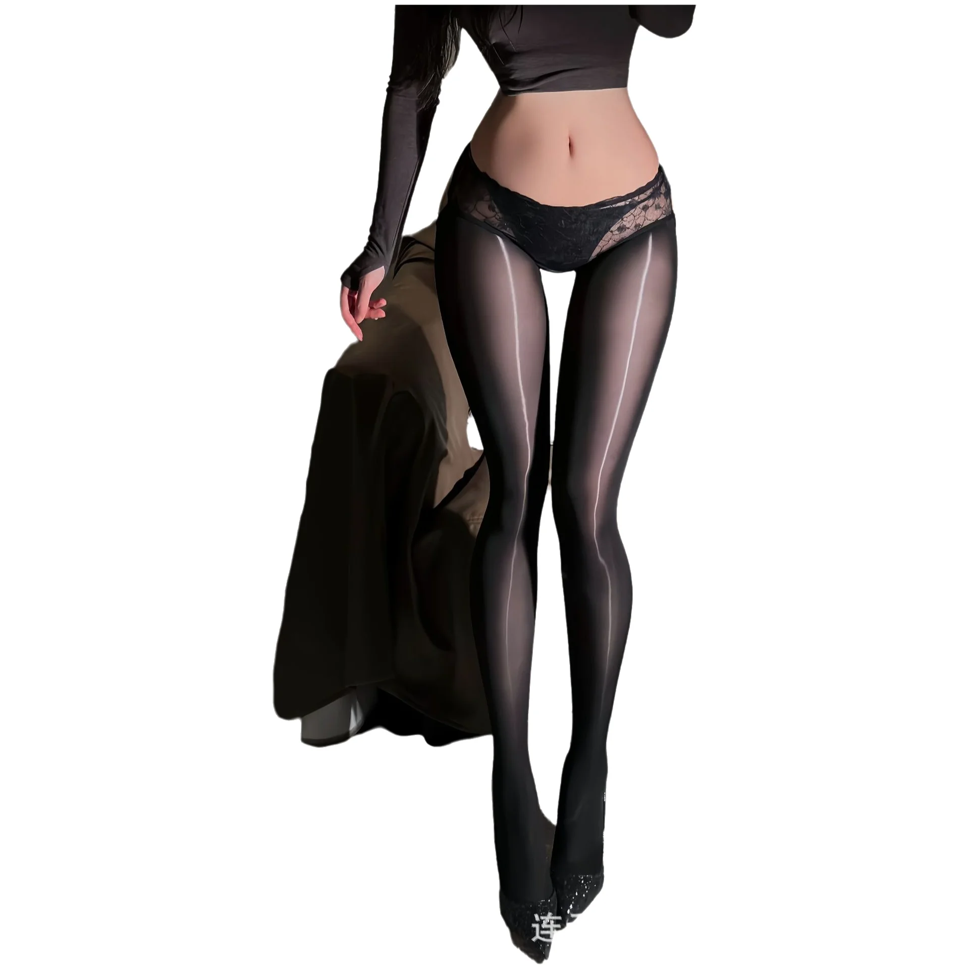 

Sexy Bell With Shimmering Bow Black Silk Sexy Open-Crotch Pantyhose Pure Desire Smooth Transparent Mesh Pantyhose Nightclub V6ZQ