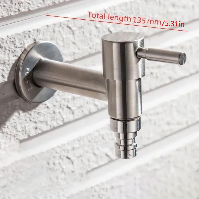 

Wall Mounted Sink Faucet 304 Stainless Steel Outdoor Garden Single Handle Handwash Basin Faucet Washing Machine Water Tap