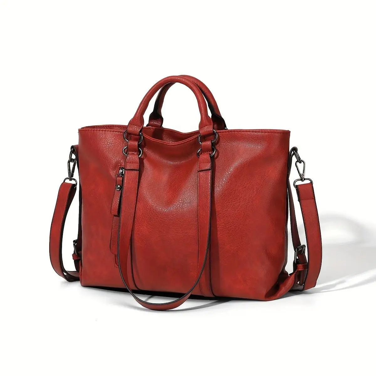 جديد 2024 حقيبة يد نسائية عالية الجودة حقيبة حمل نسائية أمريكية ريترو Sle لينة بولي Leather جلد الاستخدام اليومي حقيبة كبيرة غير رسمية