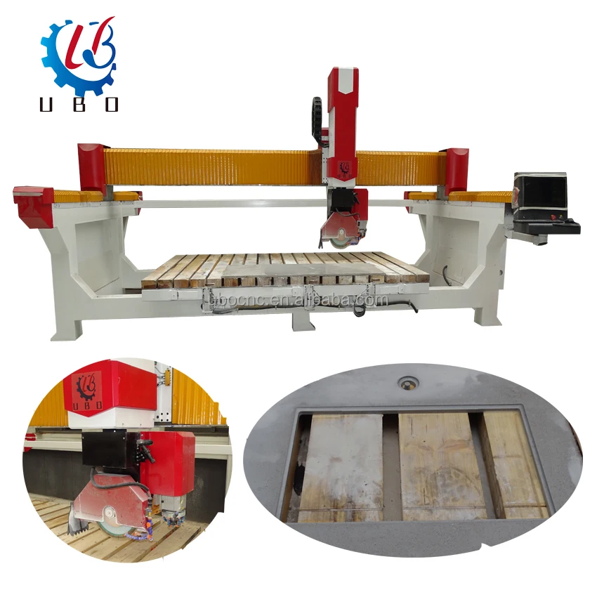 5 Axis Cnc Stone Granite Porcelain Marble Quartz Cutting for Sink Hole Making Bridge Saw Cutting Machine