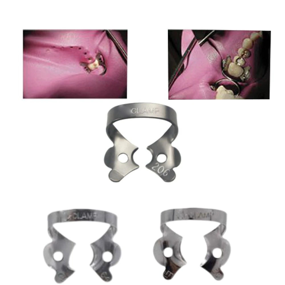 Metal Matte Rubber Dam Clamp Butterfly Dental Clamp Adult Molar Teeth Clamp Gentle Clamping Force Lightweight Auxiliary Tool