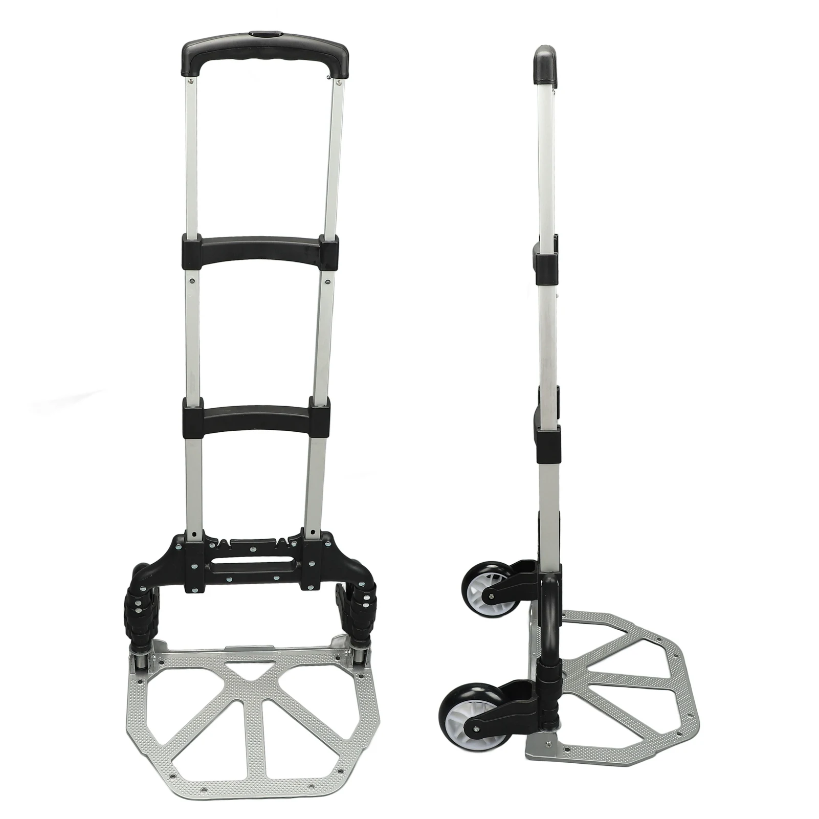 Luggage Cart Quick Bottom Plate Release  Wheels Compact Hand Truck Aluminum Alloy Foldable for Shopping Travel Office