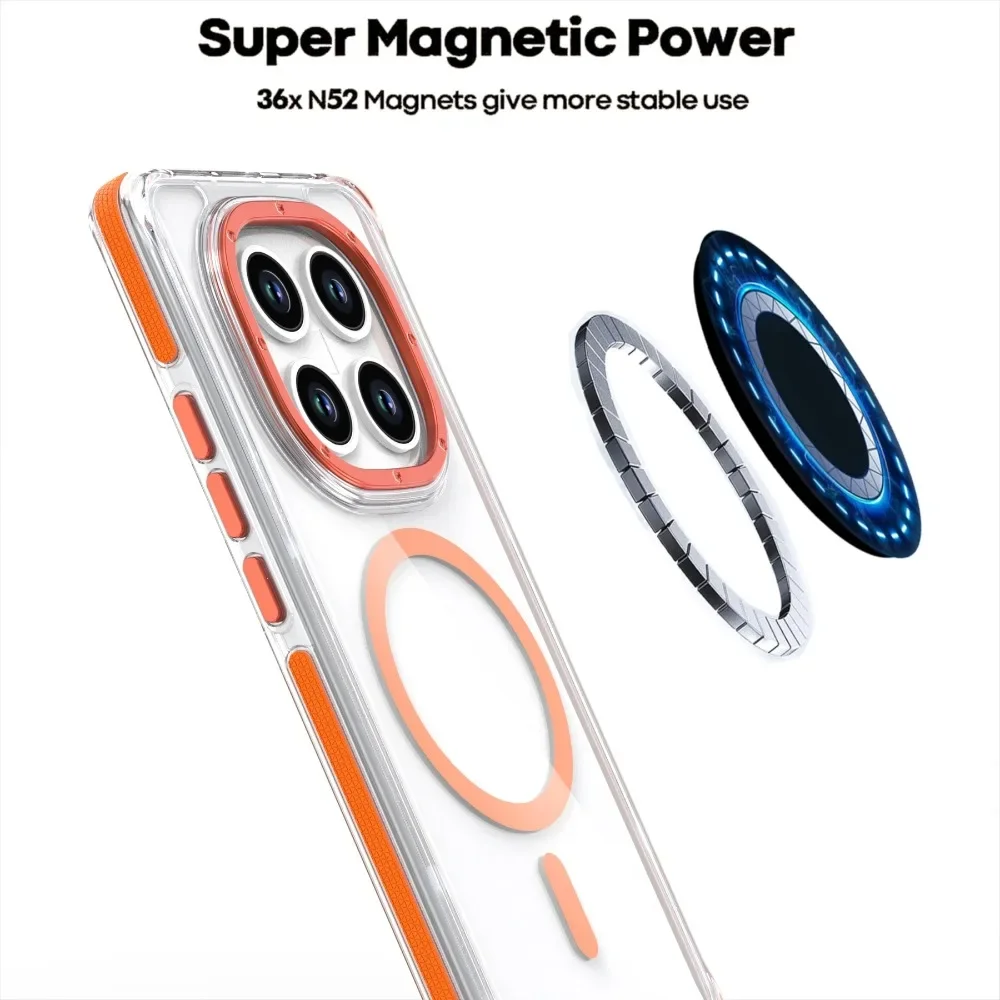 حافظة هاتف مغناطيسية أصلية ممتازة مقاومة للصدمات لهاتف Xiaomi Redmi Note 15 14 Pro Plus 15 Pro 5G 4G لغطاء Magsafe Funda